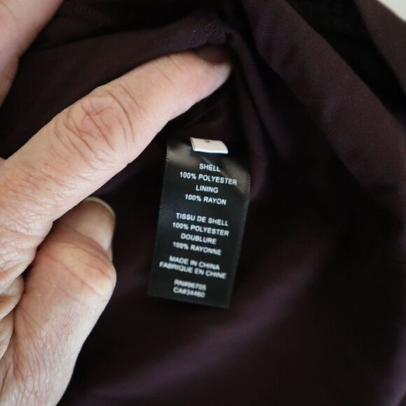 Rebecca Taylor 722243D193 Women Sz 2 Port Brown 3/4 Puffed Sleeve Mini Dress - Picture 7 of 9